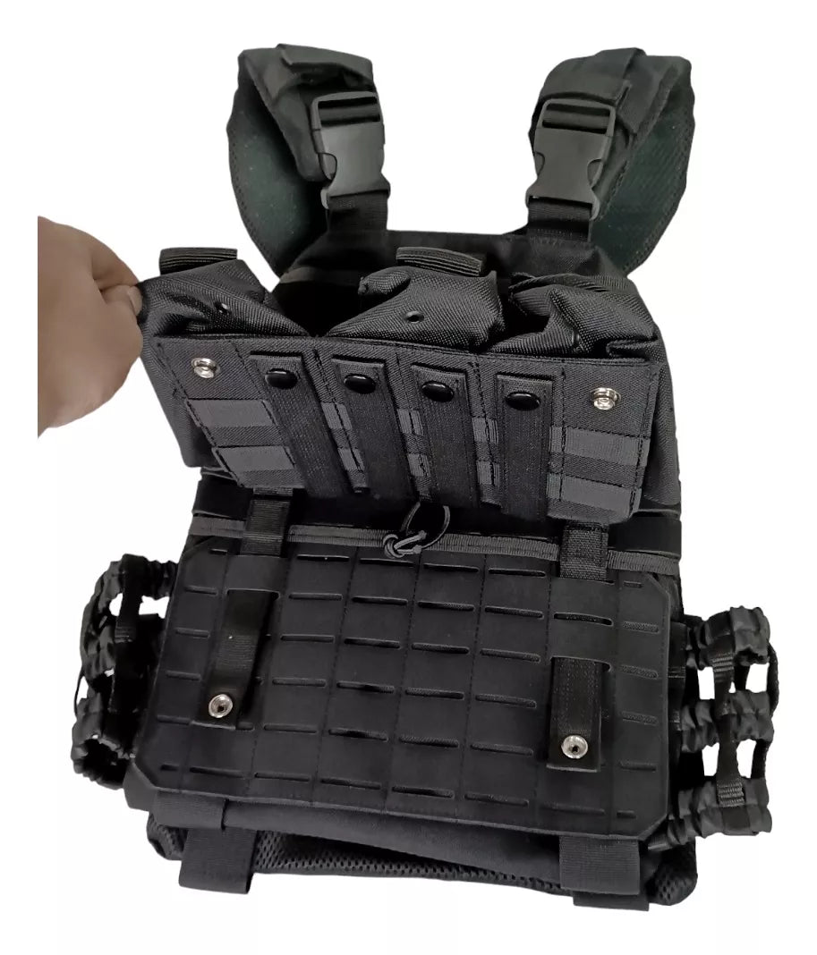 Chaléco Porta Placas Tactico Militar con  Porta Cargadores