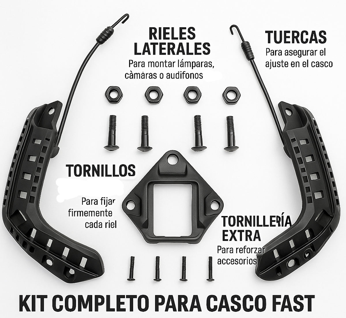 RIELES TACTICOS PARA CASCO BALISTICO O AIRSOFT MODELO FAST