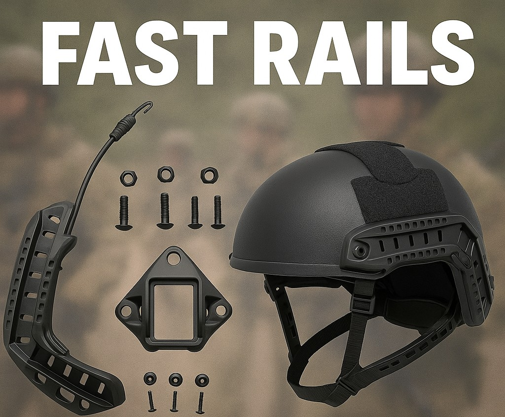 RIELES TACTICOS PARA CASCO BALISTICO O AIRSOFT MODELO FAST
